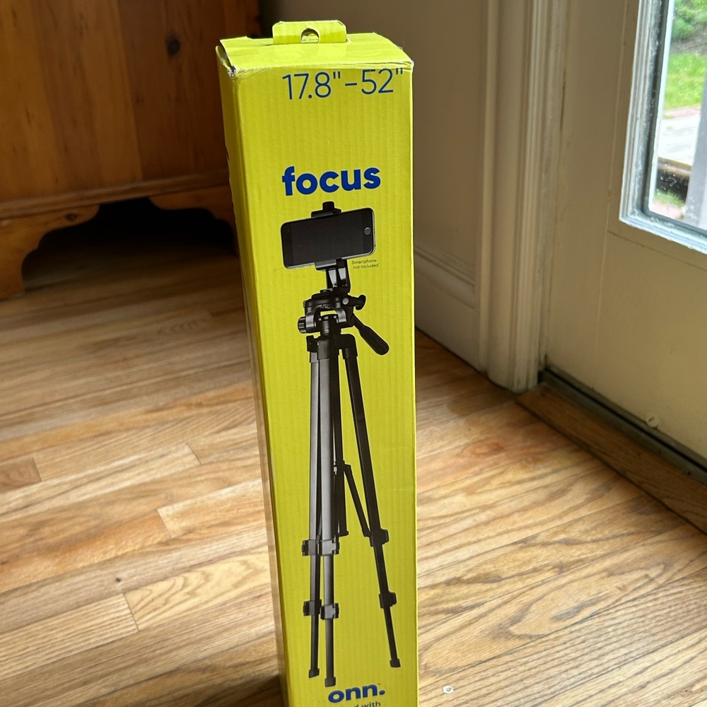Unopened ONN Black Tripod for Cameras and Phone